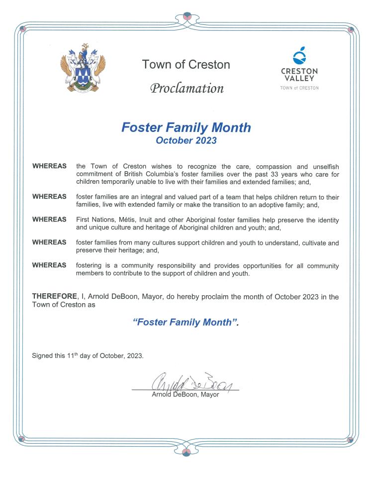 Foster Family Month Proclamtion 2023
