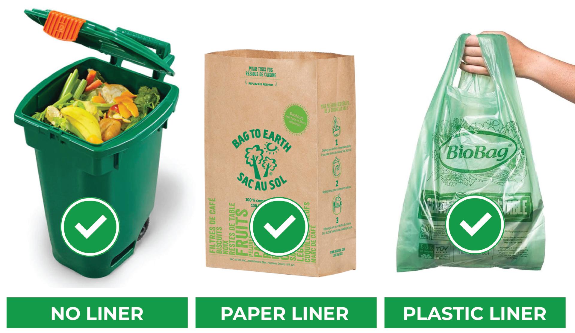 photo of acceptable compost bags