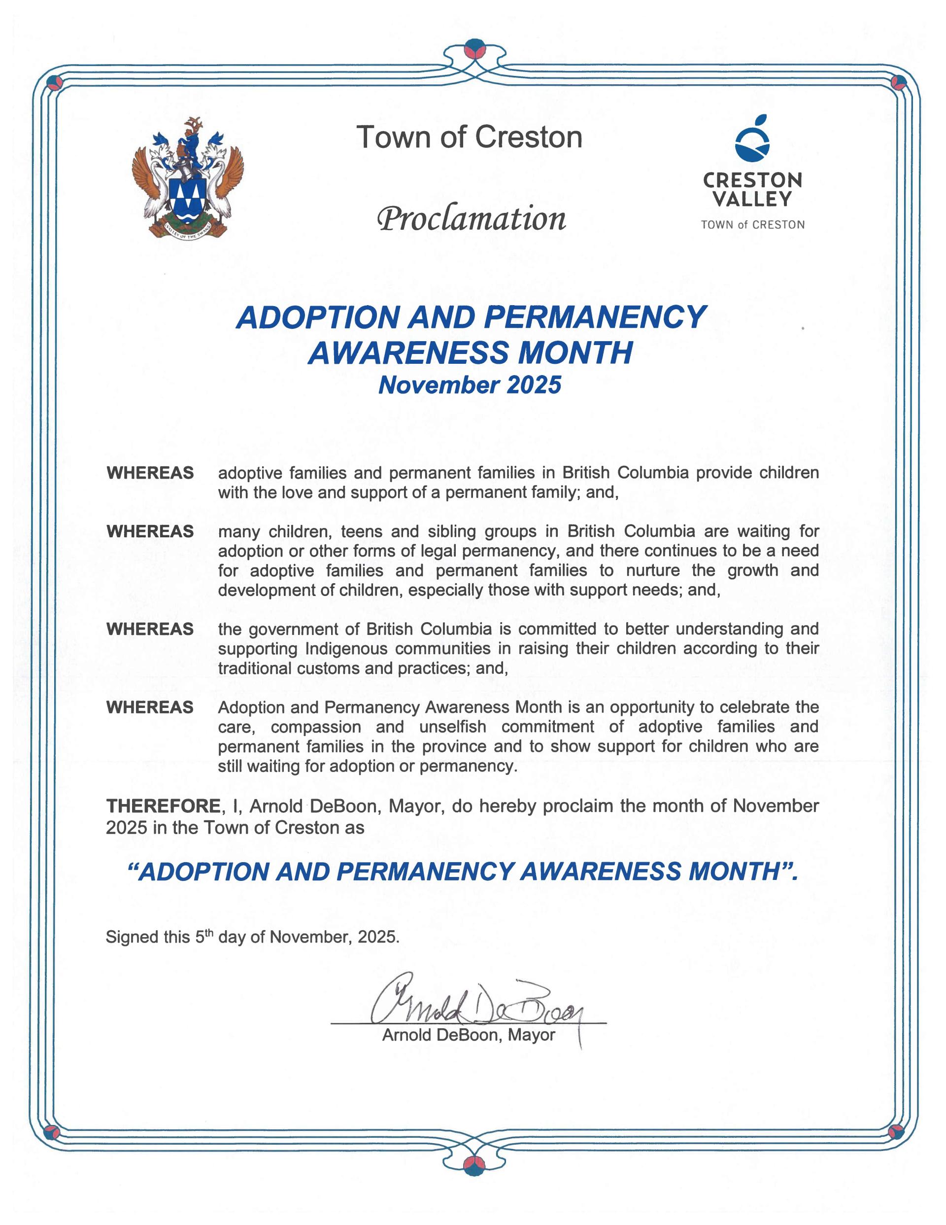 Photo of Proclamation